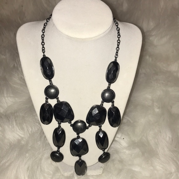 H&M hematite colored stone necklace - Picture 1 of 8